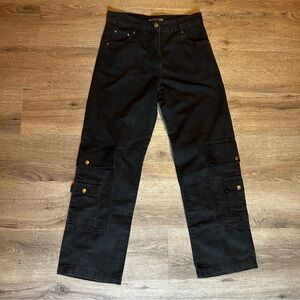 Taxi Blackwash Womens Lightweight Wideleg Denim M EUC